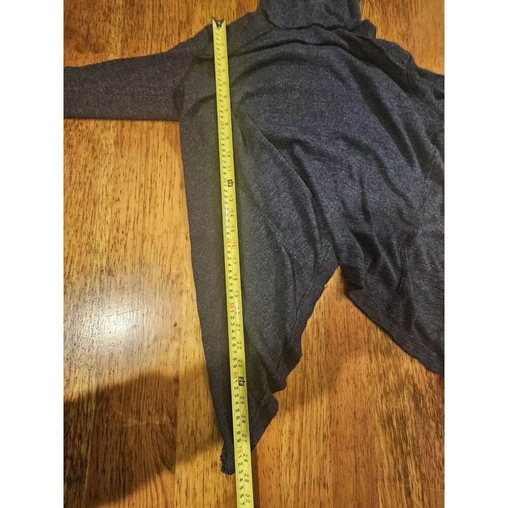 Free People We The Free Tara Split Back Turtleneck Sweater Charcoal Gray Large